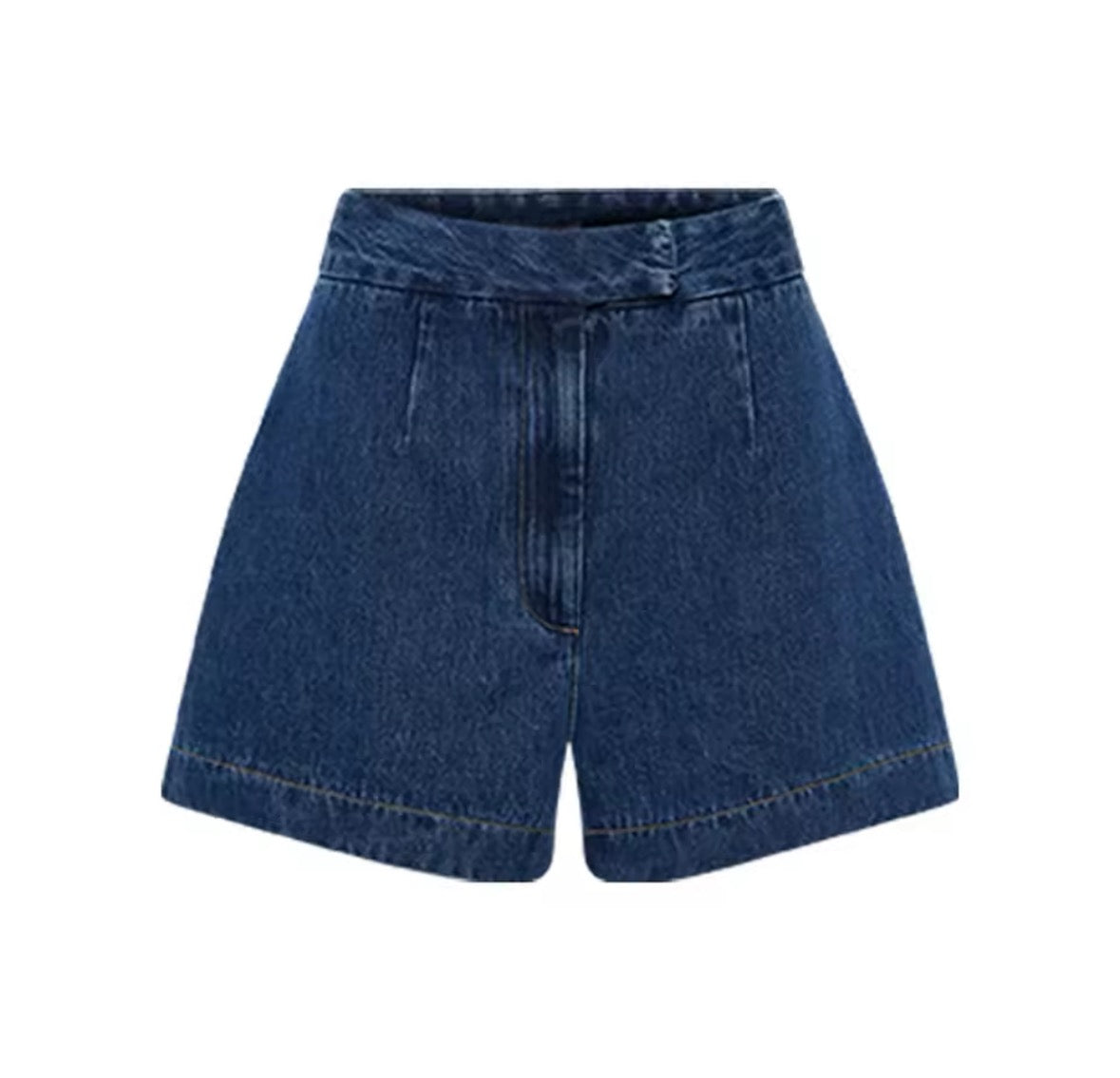 Vintage Denim Elegance – Ärmelloses Blazer-Set mit Shorts
