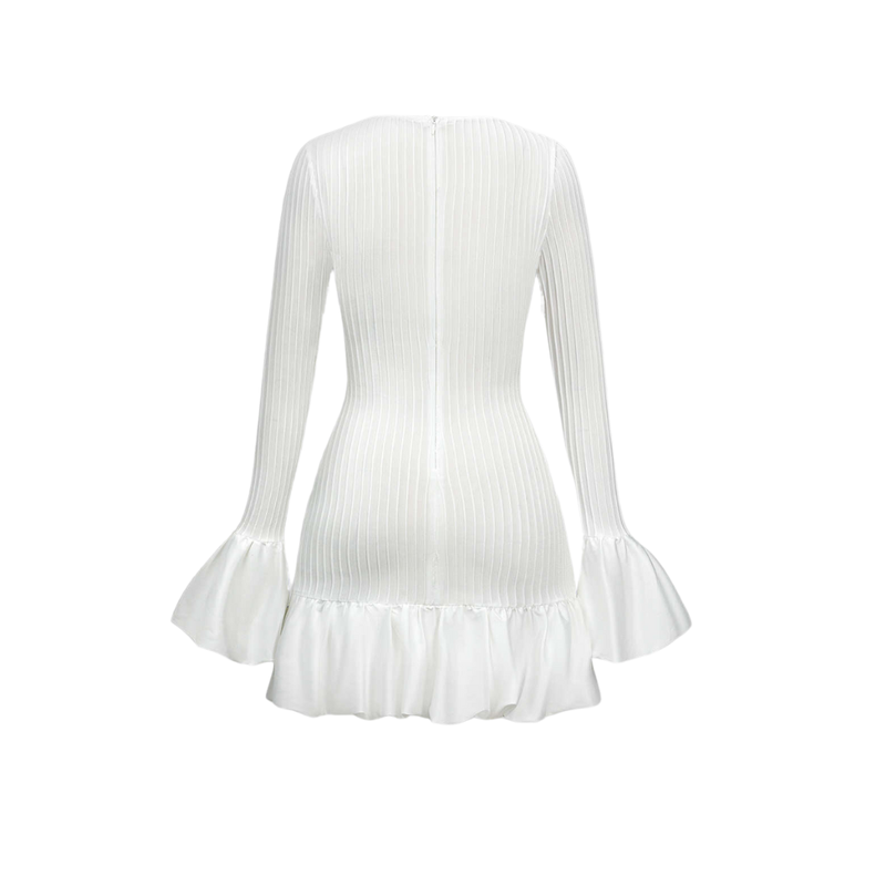 Blanca - Weißes Minikleid mit Volant-Details