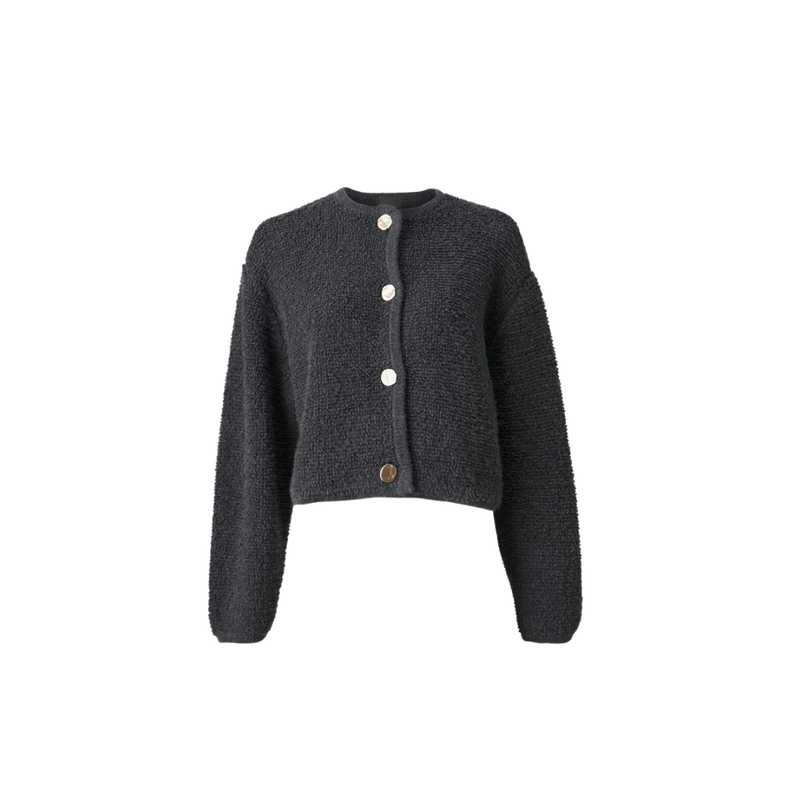 Cropped teddy cardigan