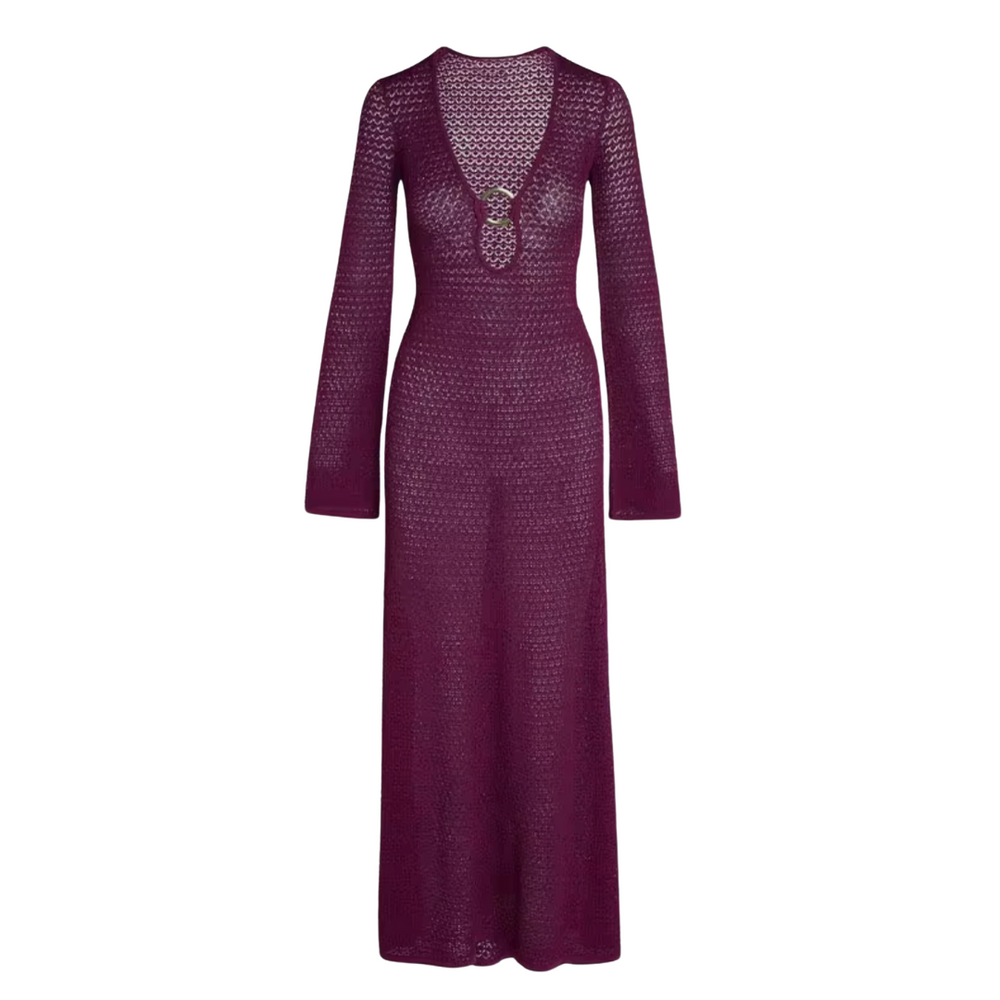 Sunset Muse – Strick-Maxikleid mit Cut-Out-Detail
