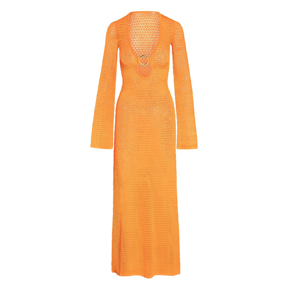 Sunset Muse – Strick-Maxikleid mit Cut-Out-Detail