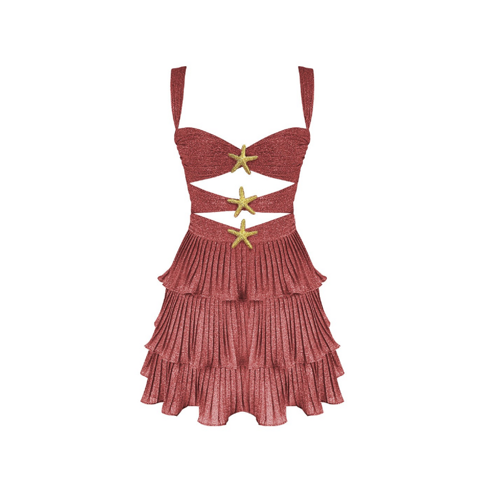 Sea Siren – Cut-Out Rüschenkleid mit Seestern-Details