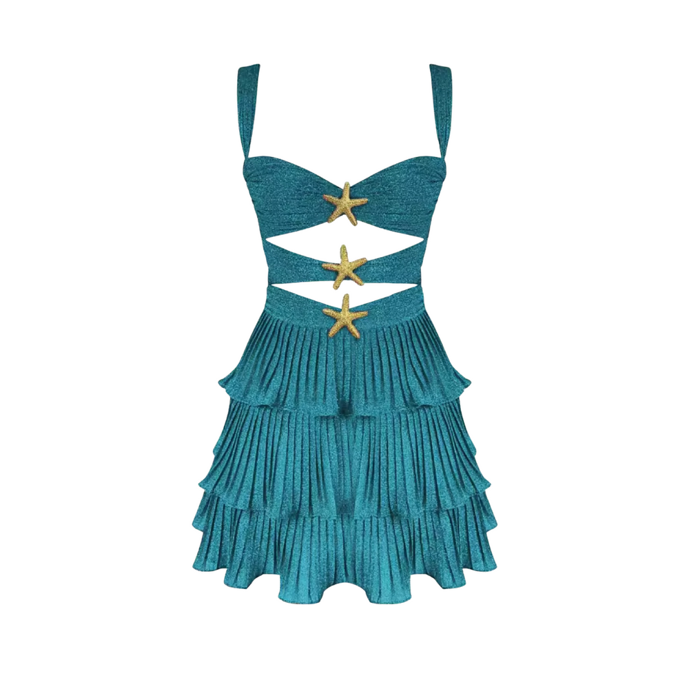 Sea Siren – Cut-Out Rüschenkleid mit Seestern-Details