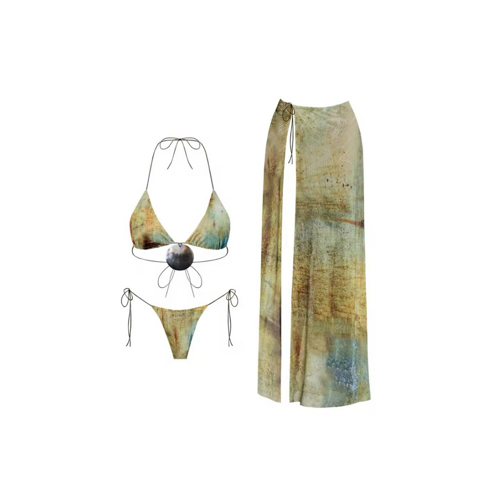 Ocean Art Set – Bikini & Maxi-Sarong